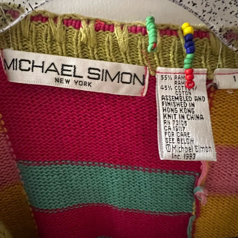 Michael Simon Multicolor Knit Cardigan from 1993! - Picture 2 of 7